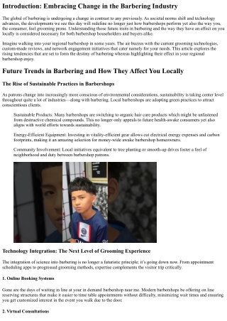 Future Trends in Barbering and How They Affect You Locally