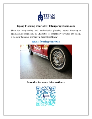 Epoxy Flooring Charlotte  Titangaragefloors.com