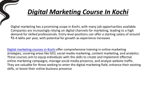 Digital marketing course in kochi