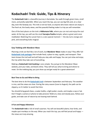 Kodachadri Trek: Guide, Tips & Itinerary