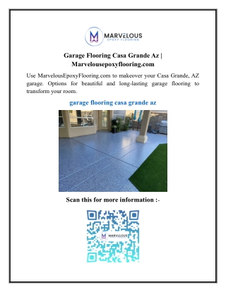 Garage Flooring Casa Grande Az  Marvelousepoxyflooring.com