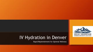Feel Better Faster with IV Hydration in Denver