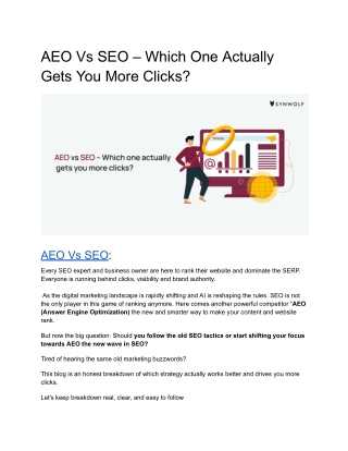 SEO or AEO – Which One Actually Gets You More Clicks
