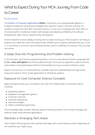 What to Expect During Your MCA Journey