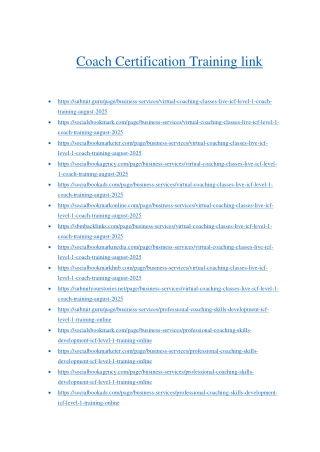 ICF Accredited Coach Training & Certified Programs