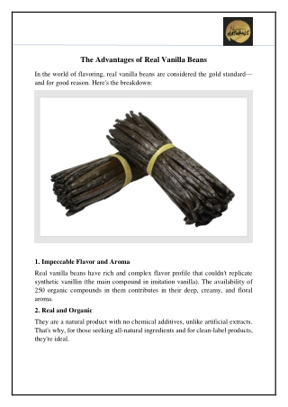 The Advantages of Real Vanilla Beans