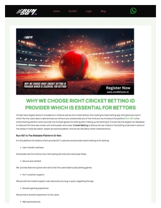 Run567 – Trusted cricket Betting ID Provider