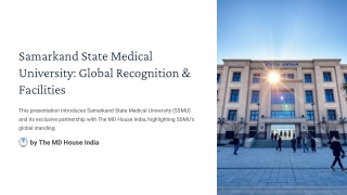 Global Recognition and Facilities of Samarkand State Medical University