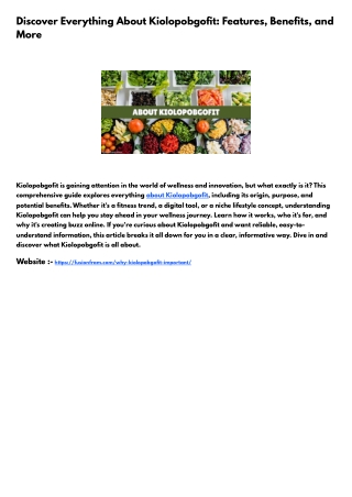 Discover Everything About Kiolopobgofit: Your Guide to Fitness Innovation