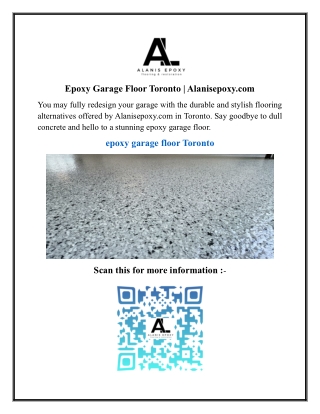 Epoxy Garage Floor Toronto  Alanisepoxy.com