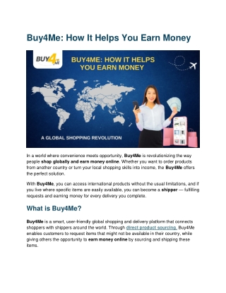 Buy4Me How It Helps You Earn Money