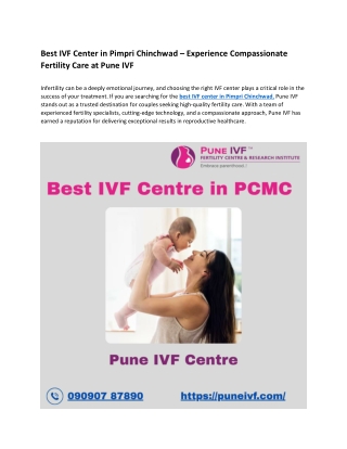 Best IVF Center in Pimpri Chinchwad | Advanced Fertility Treatment at Pune IVF