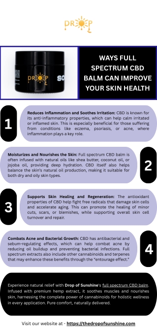 Ways Full Spectrum CBD Balm Can Improve Your Skin Health