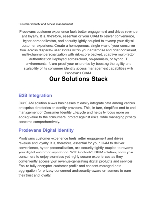 Customer identity and access management