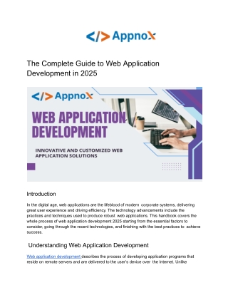 The Complete Guide to Web Application Development in 2025