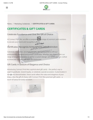 CERTIFICATES & GIFT CARDS - Connect Printing