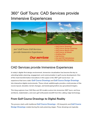 360° Golf Tours_ CAD Services provide Immersive Experiences __ off-site Kriti