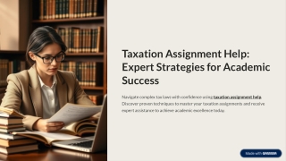 Taxation Assignment Help: Expert Strategies for Academic Success