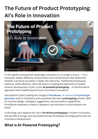 The Future of Product Prototyping: AI’s Role in Innovation