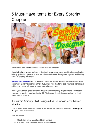 5 Must Have Items for Every Sorority Chapter