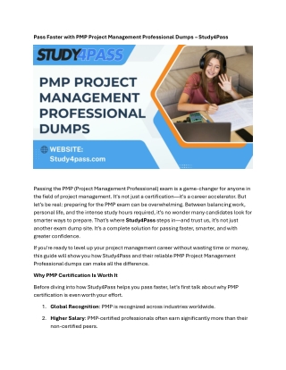 Pass Faster with PMP Project Management Professional Dumps