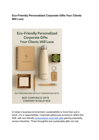 Eco-Friendly Personalized Corporate Gifts Your Clients Will Love