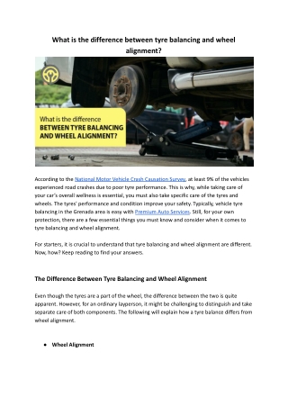 What is the difference between tyre balancing and wheel alignment_