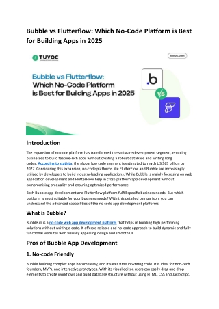 Bubble vs Flutterflow: Which No-Code Platform is Best for Building Apps in 2025