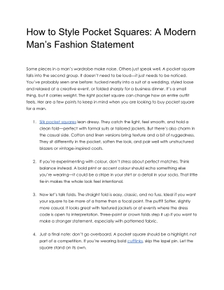 How to Style Pocket Squares_ A Modern Man’s Fashion Statement