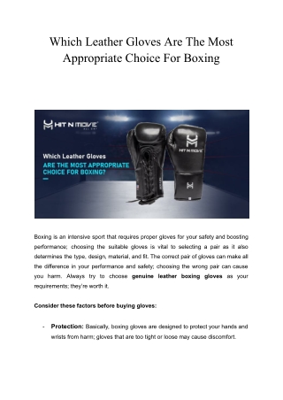 Choosing the Best Leather Boxing Gloves | Hit N Move
