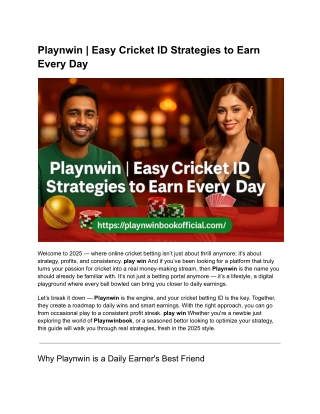 Playnwin | Easy Cricket ID Strategies to Earn Every Day