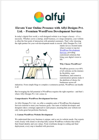 Stand Out Online with WordPress Custom Theme Development