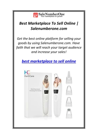 Best Marketplace To Sell Online | Salenumberone.com