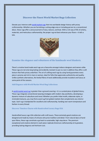 Discover the Finest World Market Rugs Collection