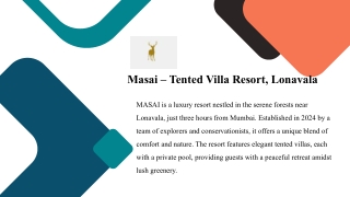 Masai – Tented Villa Resort, Lonavala
