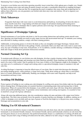 Keeping Your Kitchen Sink Drain