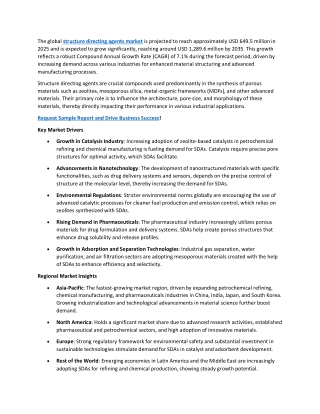 Structure Directing Agents Market Forecast (2025–2035): 7.1% CAGR Expected