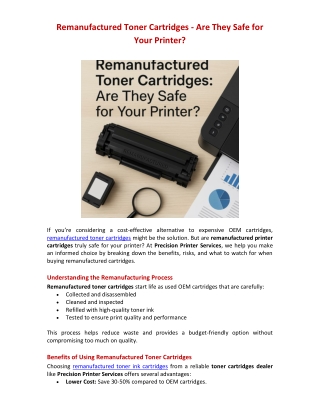 Remanufactured Toner Cartridges - Are They Safe for Your Printer