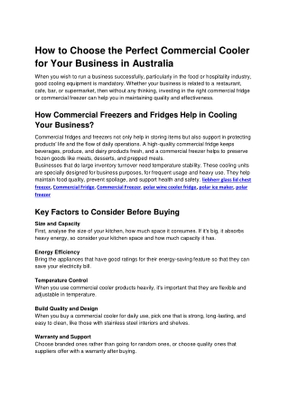 commercial upright freezer australia
