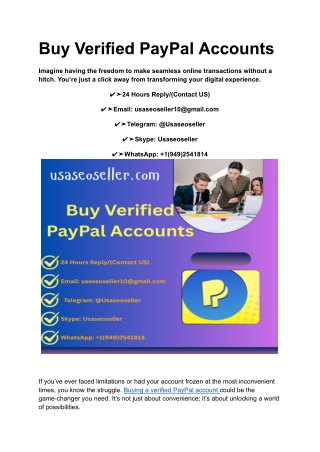 How To Buy Verified Paypal Accounts In This Year