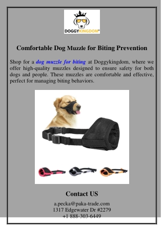 Comfortable Dog Muzzle for Biting Prevention