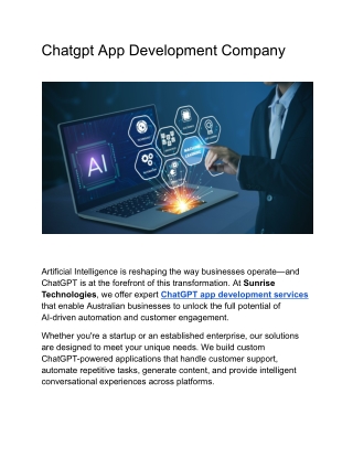 Chatgpt App Development Company