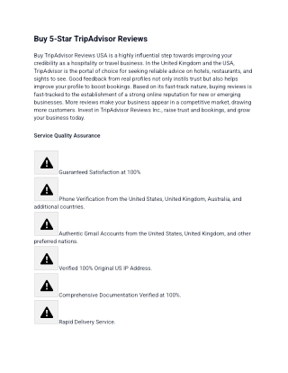 Buy 5-Star TripAdvisor Reviews