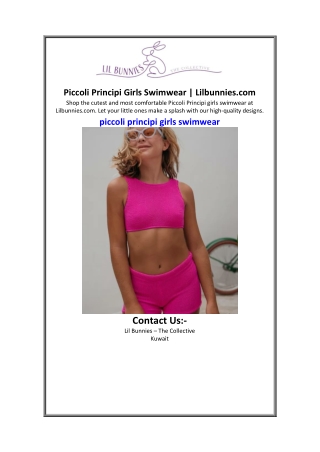 Piccoli Principi Girls Swimwear Lilbunnies.com.