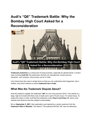Audi’s “Q6” Trademark Battle_ Why the Bombay High Court Asked for a Reconsideration (1)