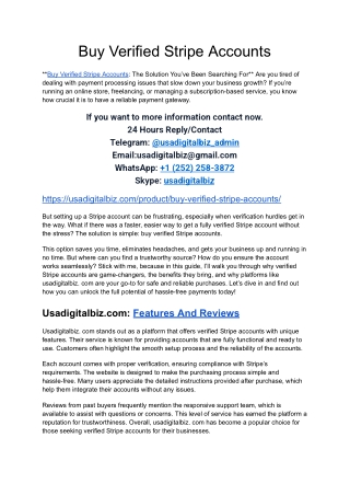 Buy Verified Stripe Accounts NEW & OLD