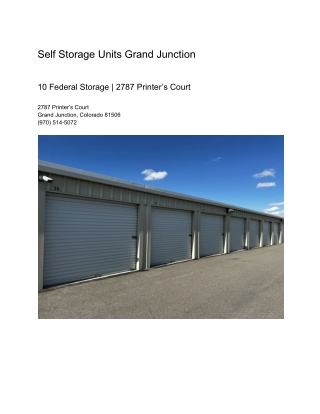 Self Storage Units Grand Junction