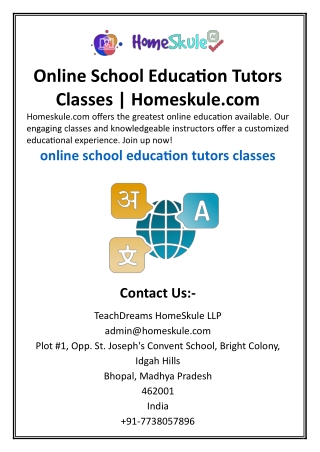 Online School Education Tutors Classes