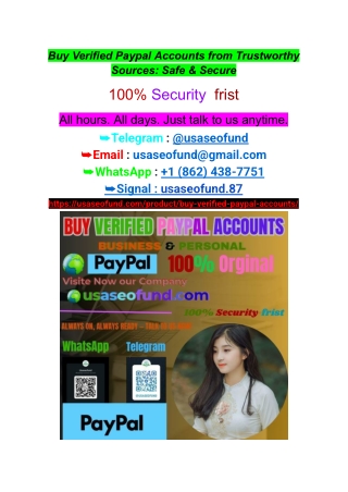 Buy Verified Paypal Accounts from Trustworthy Sources_ Safe & Secure