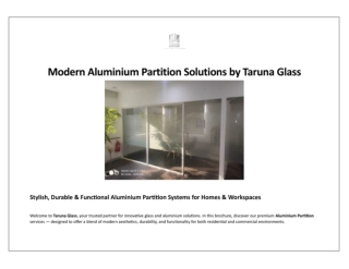 Modern Aluminium Partition Solutions by Taruna Glass